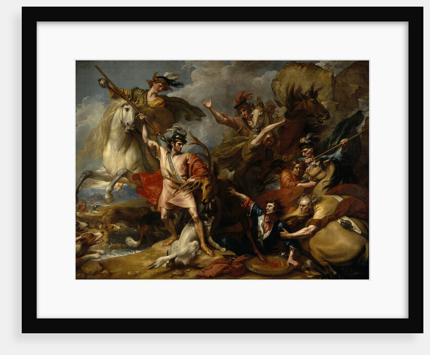 Alexander III of Scotland Rescued from the Fury of a Stag by the Intrepidity of Colin Fitzgerald ('The Death of the Stag') by Benjamin West